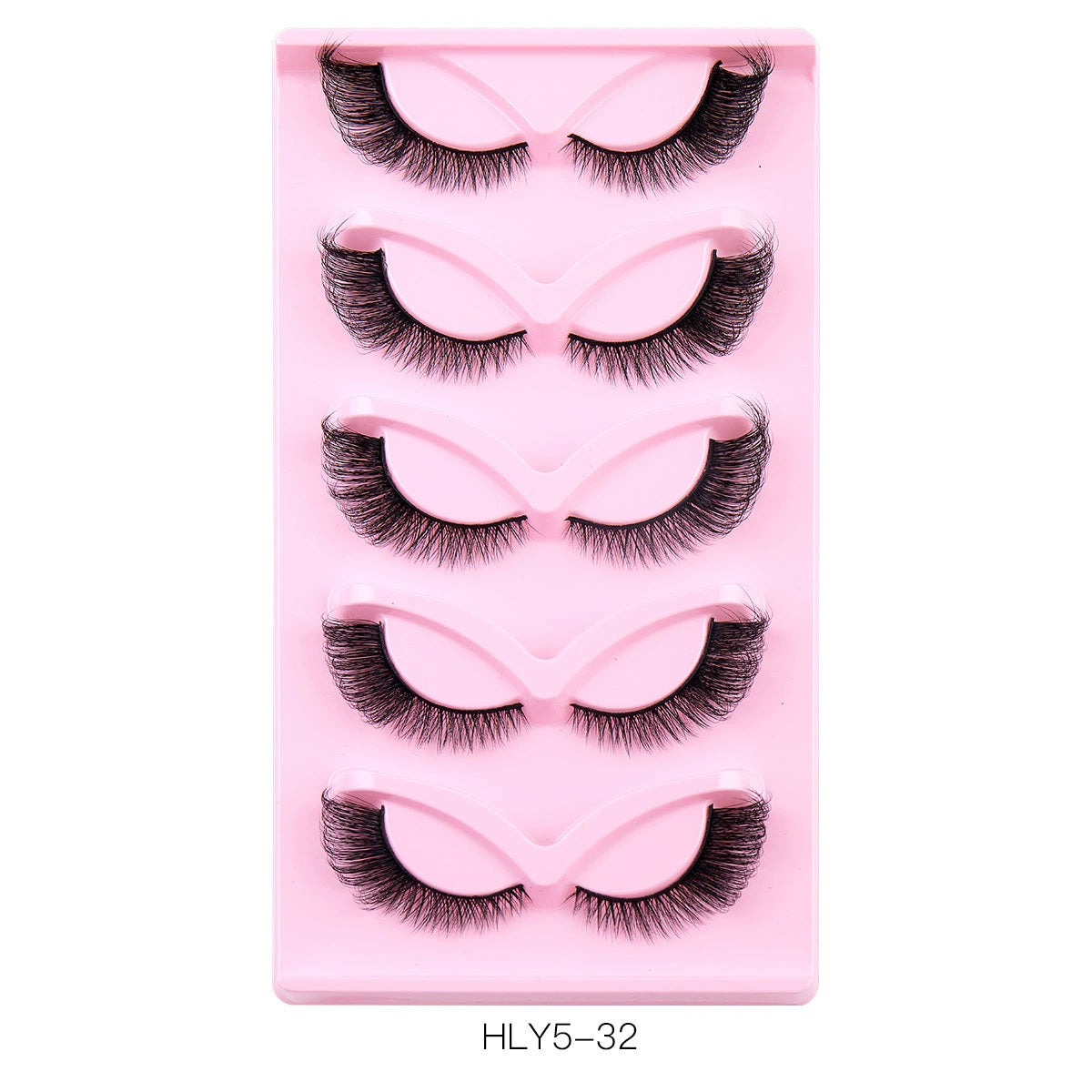 5-Pair Pack: Lengthened & Volumized Eyelashes with Extended Outer Corners