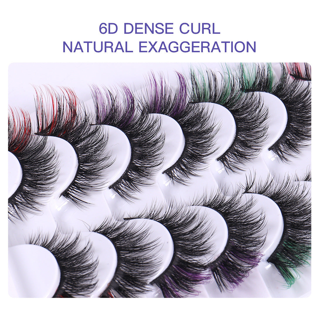 6D Fox Eye Color Lashes - 10-Pair Set