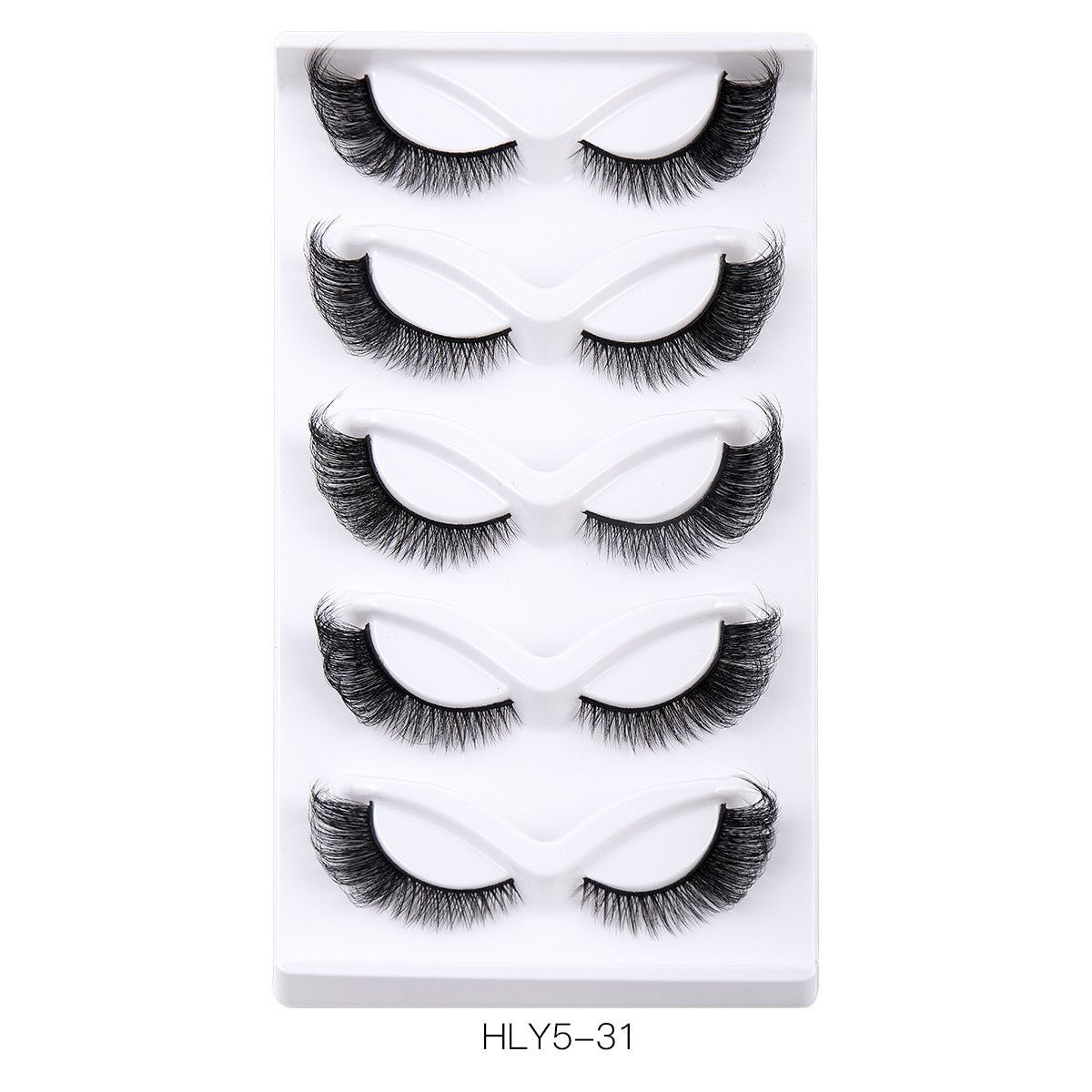 5-Pair Pack: Lengthened & Volumized Eyelashes with Extended Outer Corners