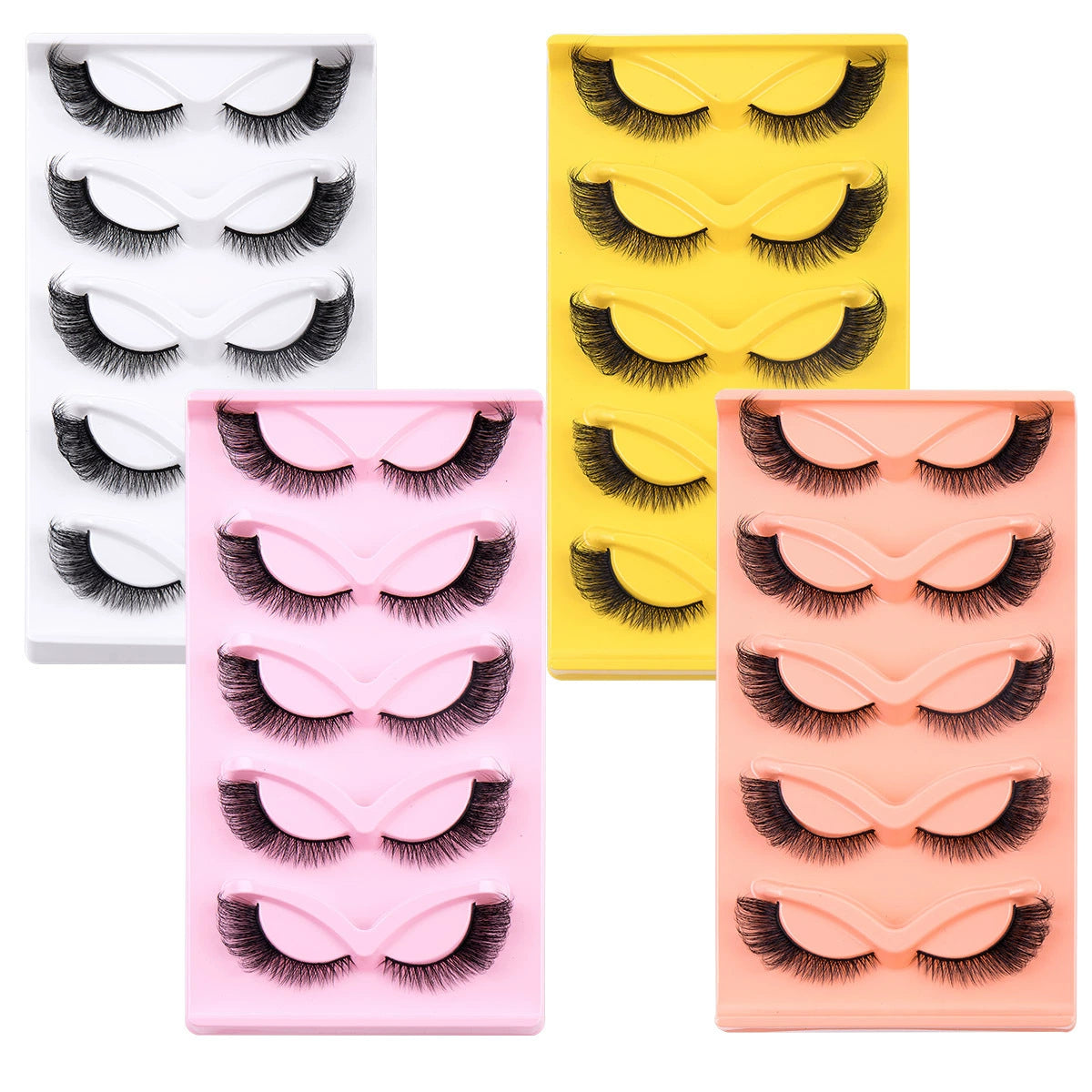 5-Pair Pack: Lengthened & Volumized Eyelashes with Extended Outer Corners