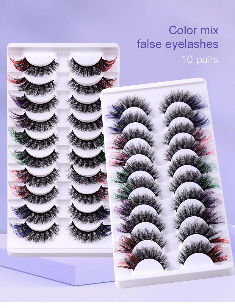 6D Fox Eye Color Lashes - 10-Pair Set