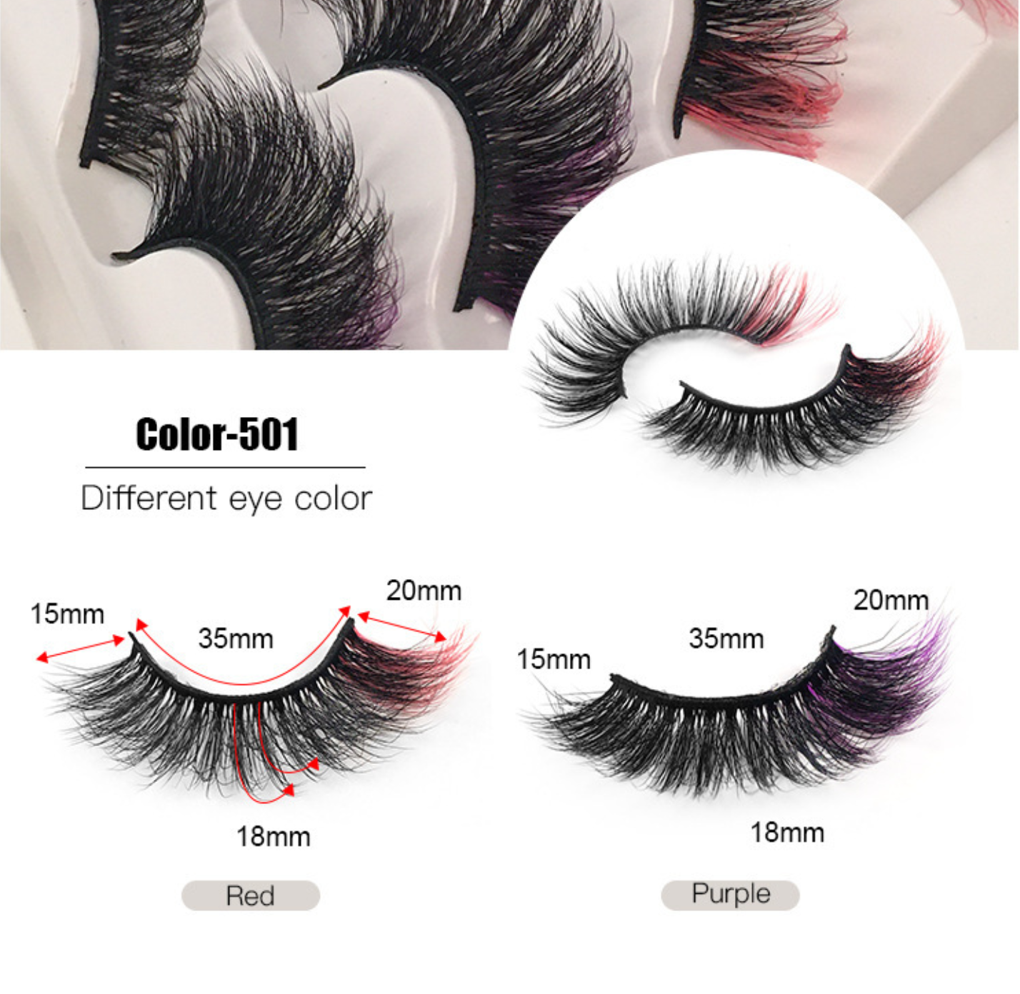 Color Volume & Length Faux Mink Lashes